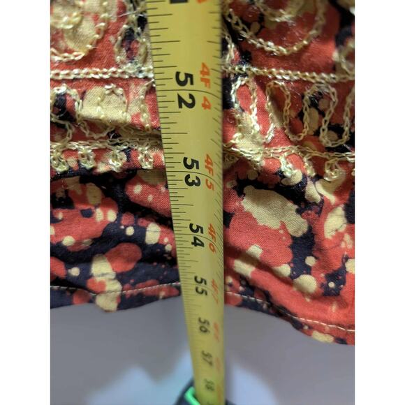 "Golden Hour" Vintage Pakistan Chain Gold Stitched Red Maxi Dress Size M Kurta - Picture 11 of 11